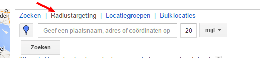 Radius Targetting 2 – Google AdWords