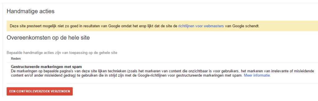 Google penalty gestructureerde markeringen met spam