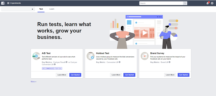 facebook ads experiment sectie