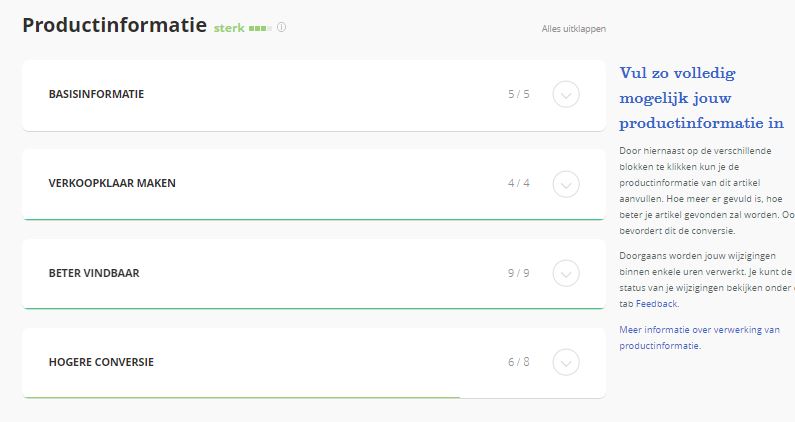 Productinformatie verkopen op Bol.com