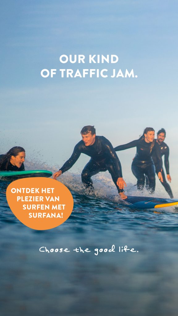 Surfana advertentie: our kind of traffic jam