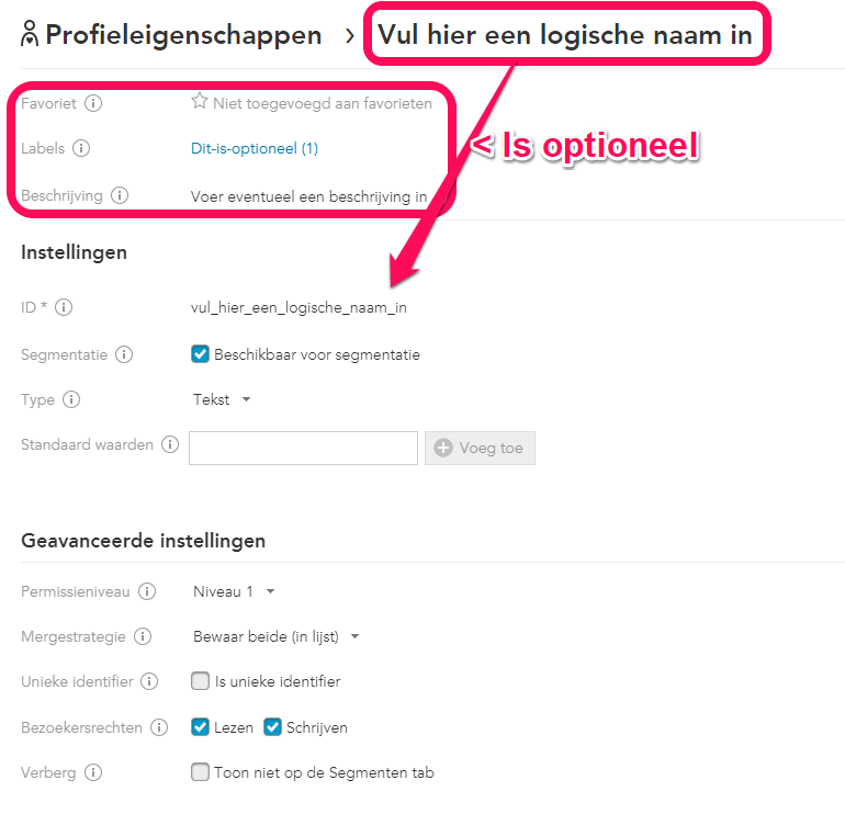 Blueconic profieleigenschap