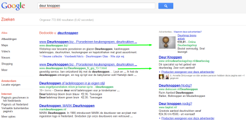 Product listing ads voorbeeld Google