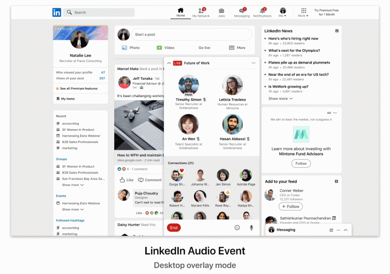 Linkedin audio events