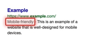 Mobile friendly label in Google