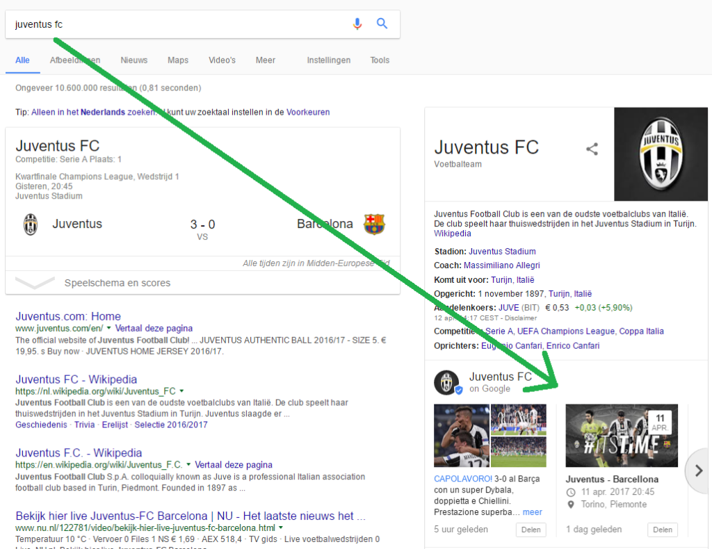 Google Posts op Google