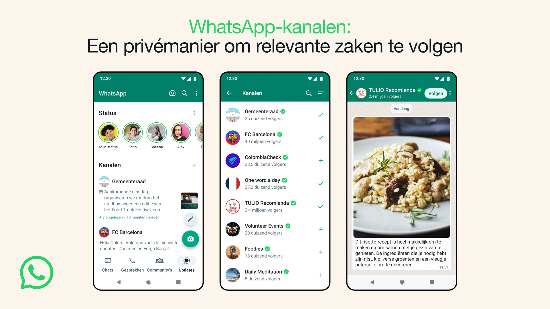 Whatsapp kanalen