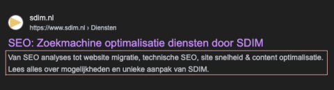 Meta description voorbeeld