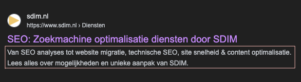 Meta description voorbeeld