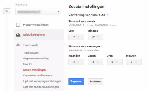 Google Analytics sessies