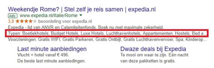 Google Ads website informatie component