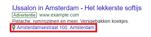 Locatie component in Google Ads