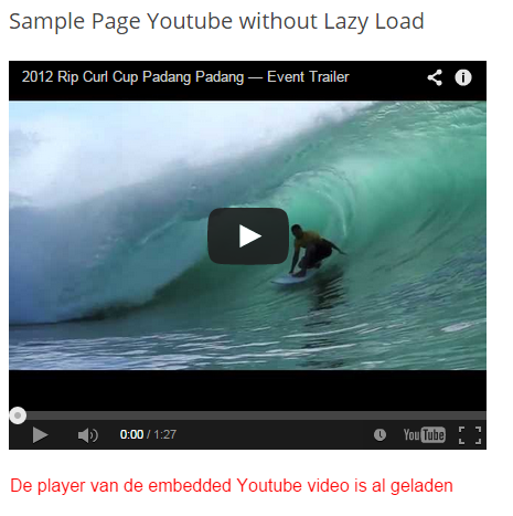 YouTube Lazy load voorbeeld 1