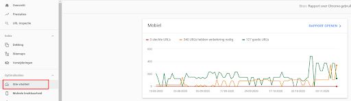 core web vitals in search console