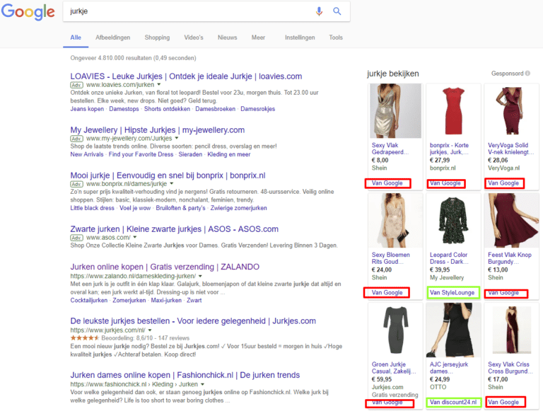 google shopping css partner serp