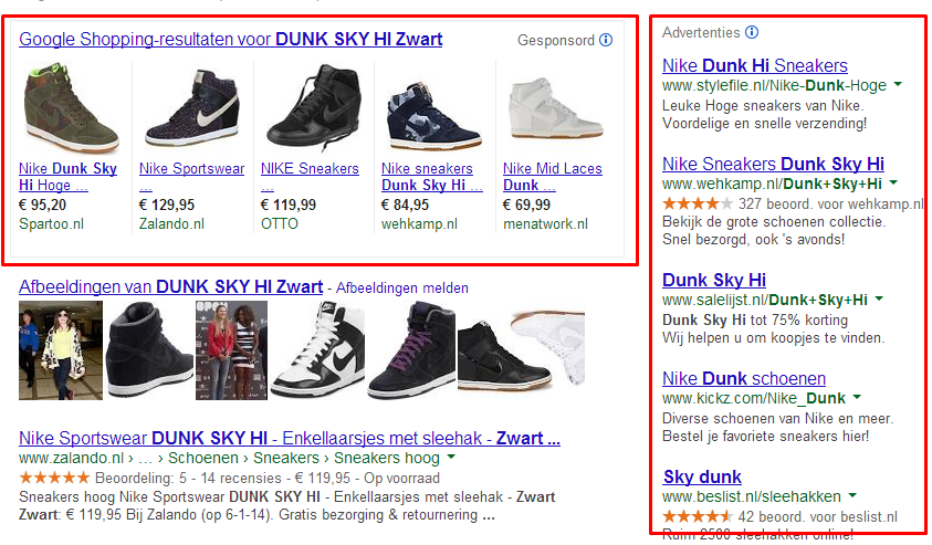 screenshot google shopping resultaten jan 2014