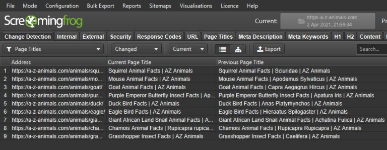 verschil metadata screaming frog