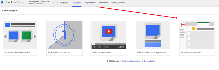 gmail ads plaatsingen