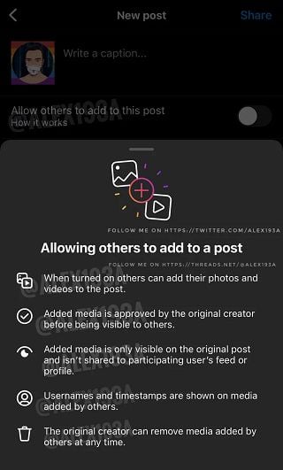 instagram others add to post