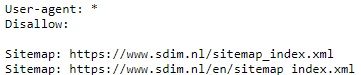 robots txt voorbeeld sdim