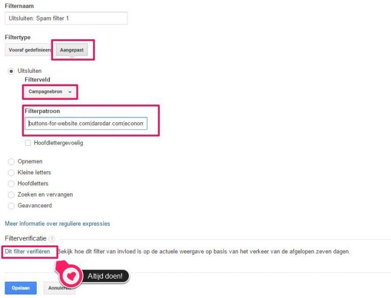 Screenshot Google Analytics - Campagnebron