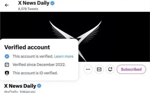 x verified account