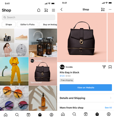 insta sponsored product listing ads