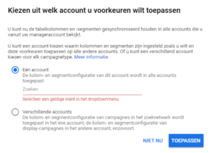 account synchroniseren google ads