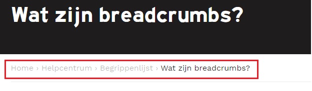 Breadcrumbs op een website